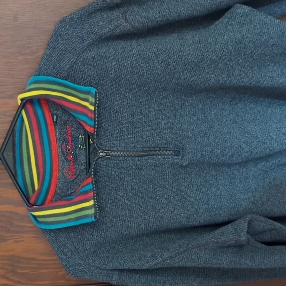 Robert Graham Dark Gray Knit Quarter Zip Size XL - Picture 2 of 6
